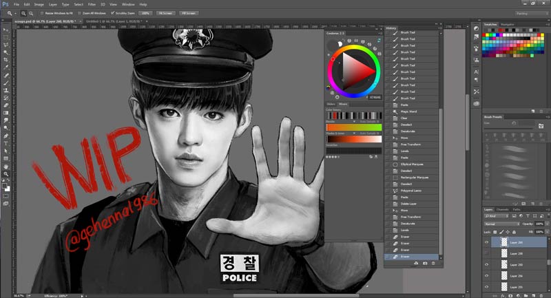 gehenna1986's tweet photo. [WIP} 
" Hey Lady! Please stop and show me your ID card!
If you don't, I will use this cow eyes to attack you!"

#SeventeenMafia project 9/26
#Scoups - #Police
👉Link order: https://t.co/a0Yt2LhtgL https://t.co/KIp4NDI7vT