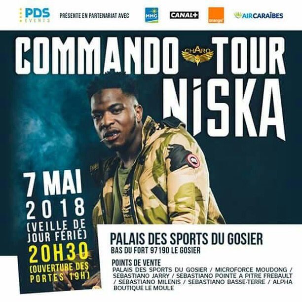 official_niska's tweet photo. La Guadeloupe, je vous attends chauds comme jamains au Palais des sports du Gosier le 7 mai !
Choppez vos places : https://t.co/qABLG5UXRF 🦅 🔥 #7mai #Niska #tubalife #rap #gwada #aircaraibes #commandotour #france #legosier @Niska_Officiel @booba https://t.co/WSEFjehBSK