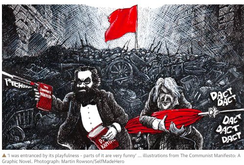 troyXwhite's tweet photo. Filth, fury, gags and vendettas: The Communist Manifesto as a graphic novel #history #historychat #dphistory #comics #politicalcartoon #graphicnovel https://t.co/hFp2aDcayl https://t.co/TvXixggFU3