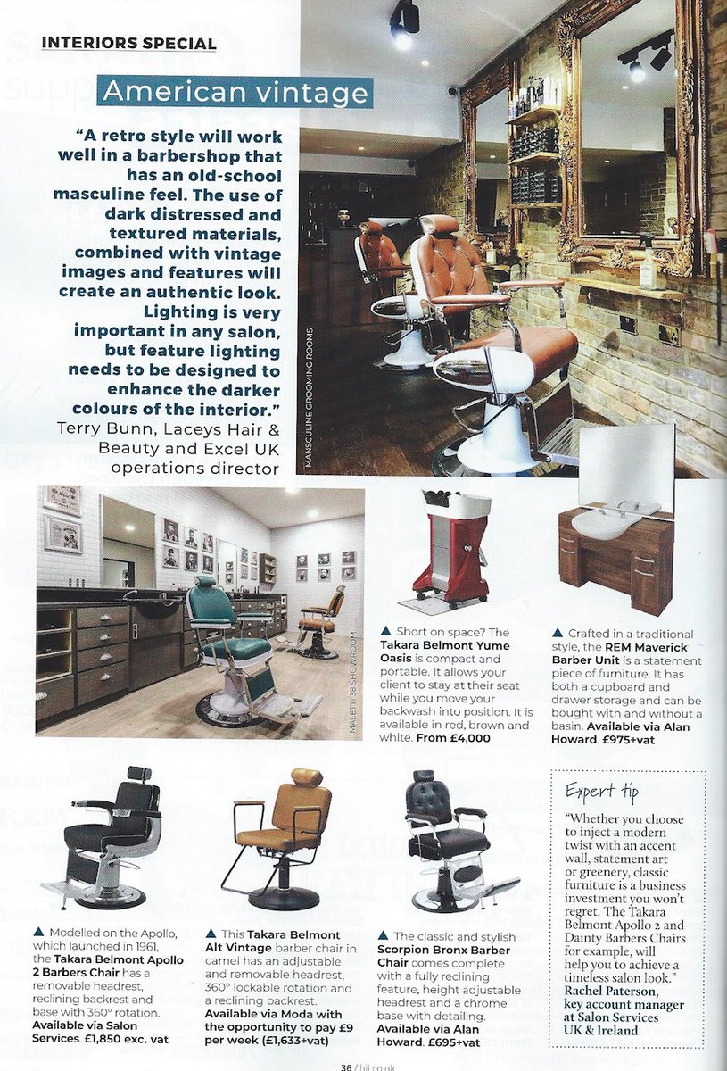 MalettiUK's tweet photo. Great to see @MalettiUK feature so prominently in this month's @hji interiors '5 Design Classics' feature. Whiteman Soho, Mansculine Male Grooming &amp; Mickael and Ludovic salon all make an appearance! https://t.co/zMDuc5idvE