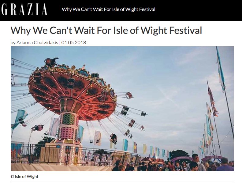 IsleOfWightFest's tweet photo. .@graziauk the wait is almost over!

Why We Can't Wait For Isle of Wight Festival 👉 https://t.co/xT2ETU7MCO https://t.co/YIQHSLhmxW