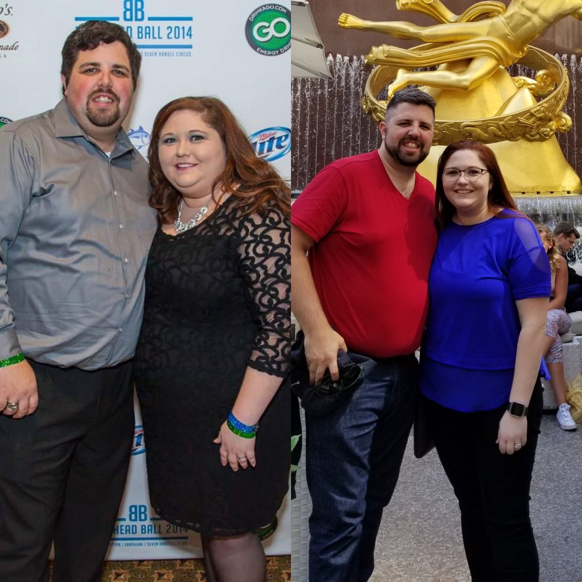 ElizTid's tweet photo. @PKintheMorning @POWERATL  mine and @RyanPenn85 's weight loss story. About 60 pounds for him and 100 for me. https://t.co/rNTiylJokI