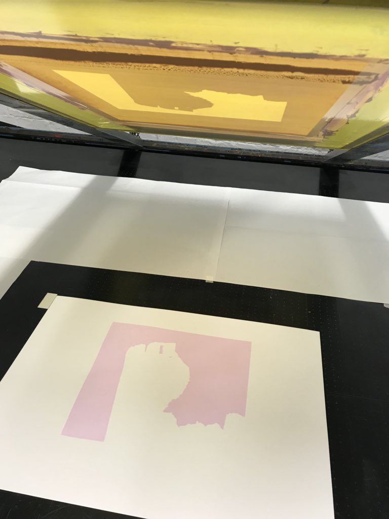 designerdave55's tweet photo. Spending today at @ThePrintHaus. Here’s the first colour down of my @Caerphilly_Cadw Castle print. Doing a proper run ready for sale, got customers waiting! #screenprinting #caerphilly #castles #cardiff https://t.co/G5DJgwdHxk https://t.co/6zHtMphppA