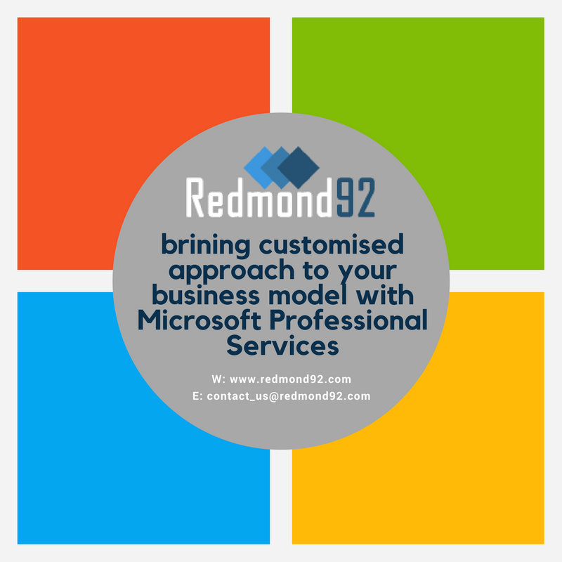 #Redmond92 bringing customised approach to your business model with Microsoft Professional Services.
#Xamarine, #Dynamics365, #DynamicsAX, #DynamicsNAV, #DynamicsCRM, #PowerBI, #AzurCloud, #IoT, #BigDataAnalytics #BizTalk

W: redmond92.com | E: contact_us@redmond92.com
