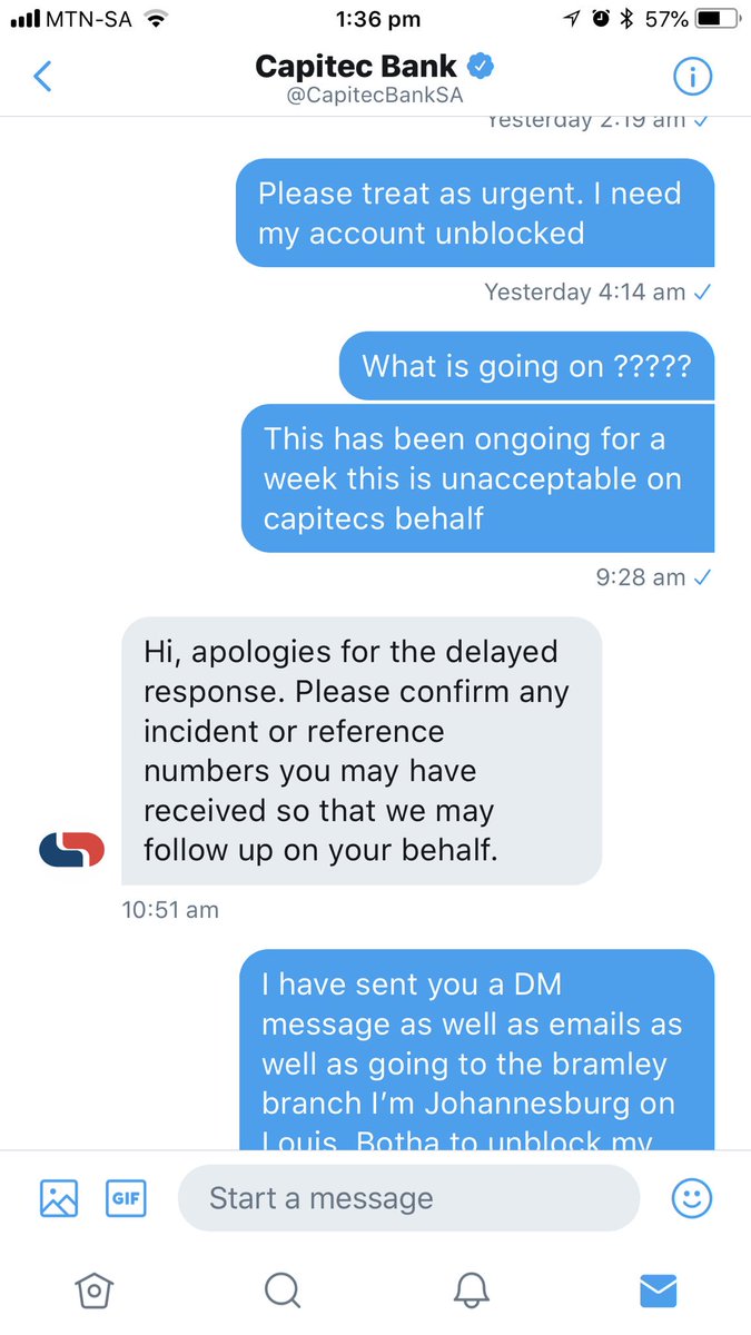 the_real_MRI's tweet photo. What shocking service from @CapitecBankSA a week ago I gave them all the info the requested to unblock my account. How can it take a week?  #badcustomerservice I want this resolved now! https://t.co/WxAK5jYhcd
