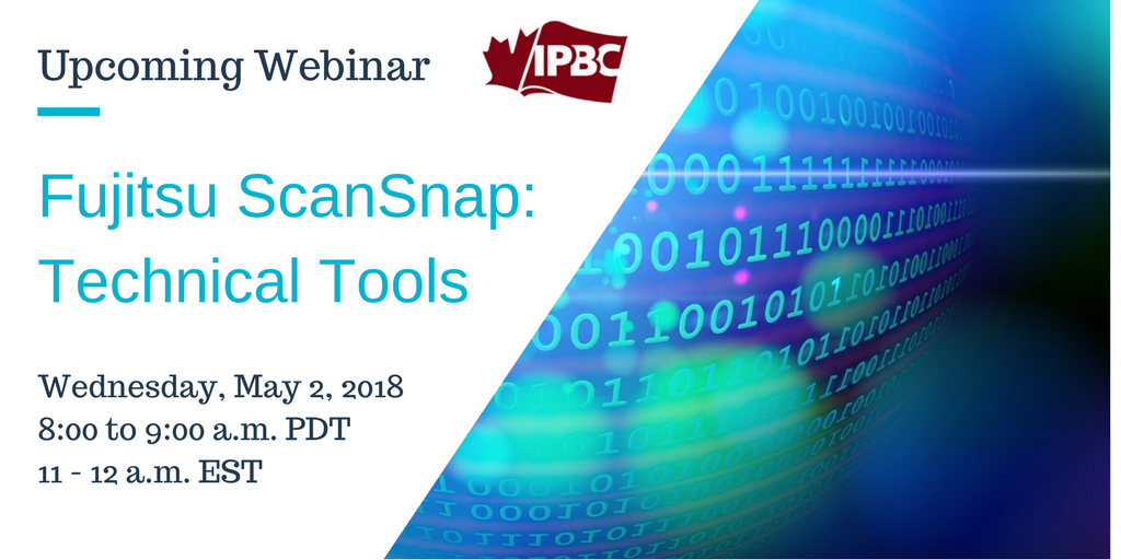 cpbcan's tweet photo. Today's #IPBCwebinar: Learn about the technical tools of @FujitsuCanada
scanners and get tips on data extraction and integration to QBO by @Hubdoc https://t.co/K7aQngSHeO
#CEC #Certified #Bookkeeper #webinar #BookkeepersRock #BusinessTips https://t.co/ZZd0EPlLPX