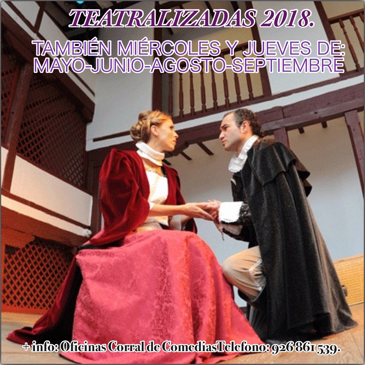 Ahora también puedes disfrutar los miércoles y jueves +fines de semana. #teatro #almagro #corraldecomedias