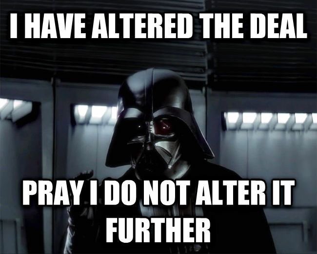 AwfulMarriage's tweet photo. Trying to negotiate with my #wife is like dealing with Darth Vader... #Marriage #MarriageSucks #MarriageIsHell #BadDeal #StaySingle #Losing #FML https://t.co/vLe7pifvlo