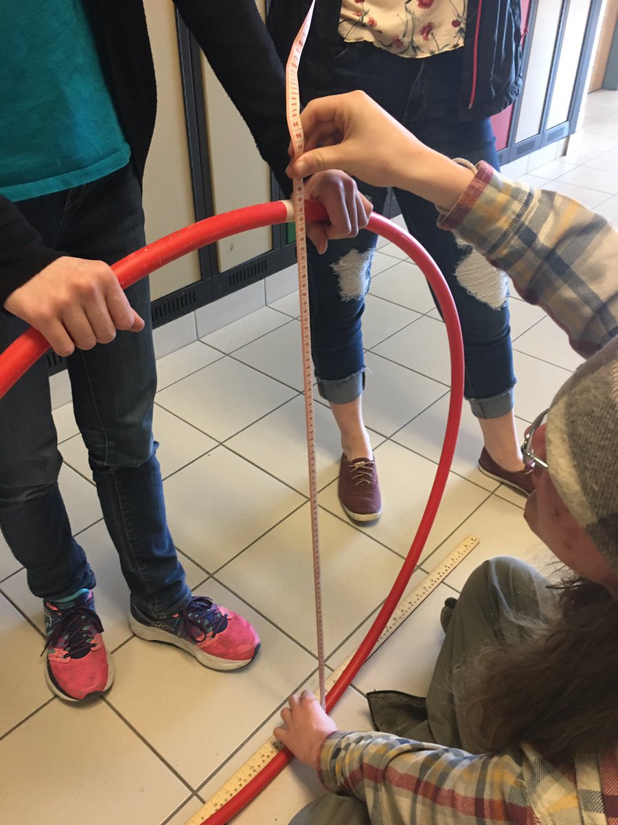 Investigating sinusoidal functions in #MCF3M using hula hoops. Thanks @abusch38 #desmos