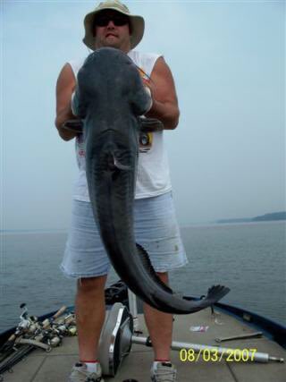 CaberyDude's tweet photo. @Kristileenews @chickmcgee1  I caught this several years ago 55# took 45 minutes 2 get him in the boat! https://t.co/5MDMzhnPiY