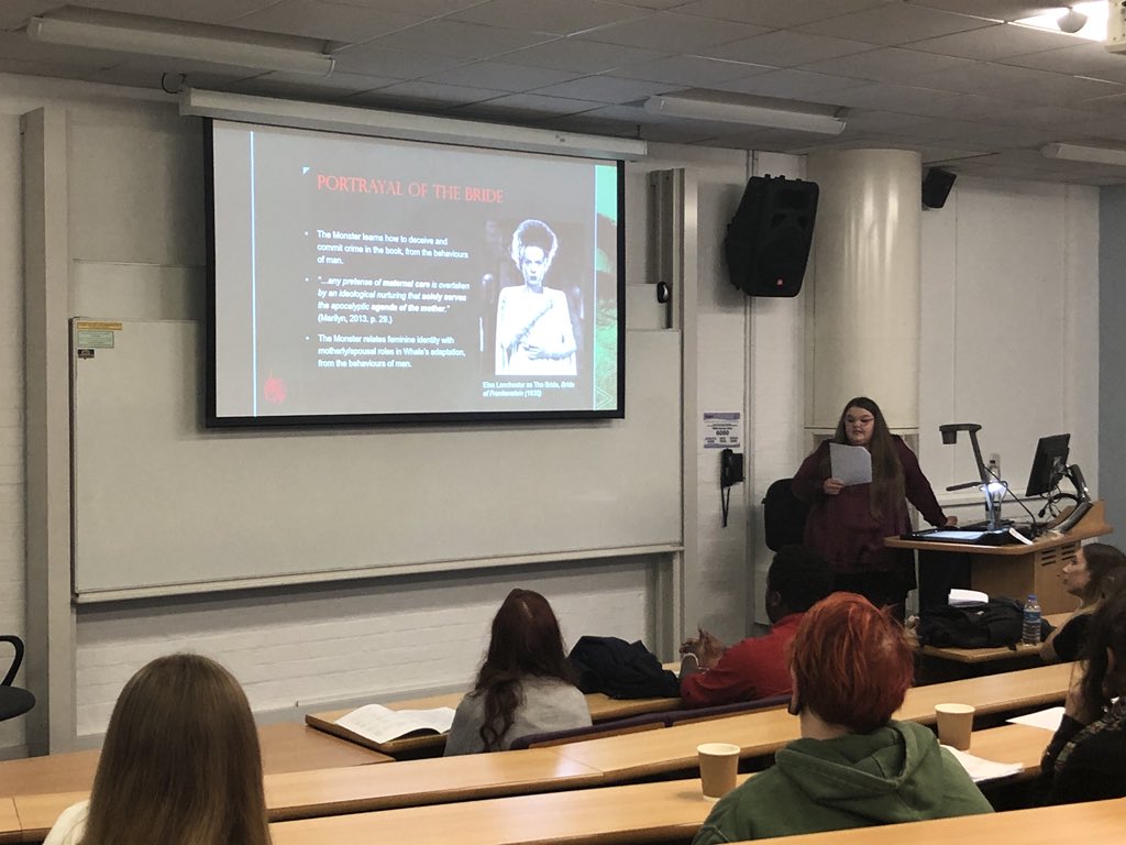 dmuleicester's tweet photo. Wide ranging topics are being discussed throughout today’s conference, including this current session on the ‘On-Screen Adaptations of Frankenstein’. #IchoseDMU #DMUNarratives https://t.co/0dnbNN9WtQ