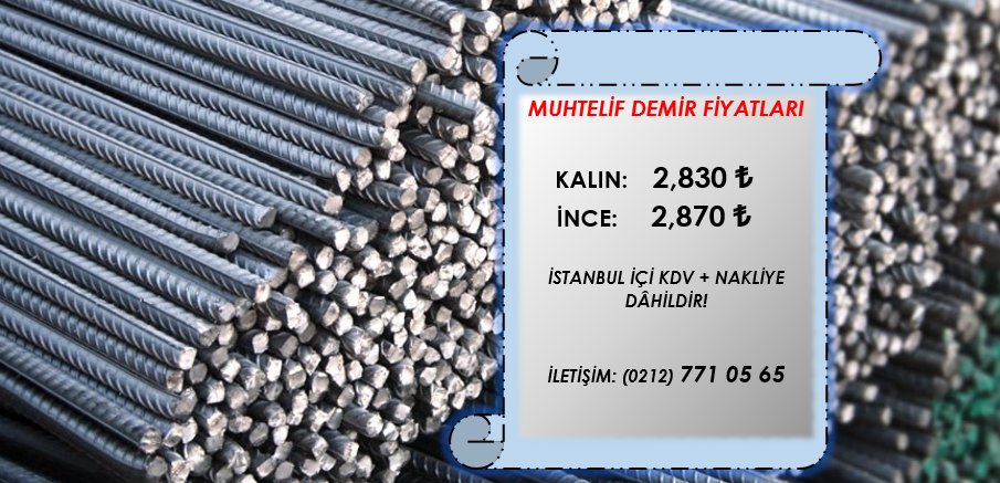 Güncel " Muhtelif İnşaat Demir'i " fiyatlarımız ilginize sunulmuştur... 👍🏻