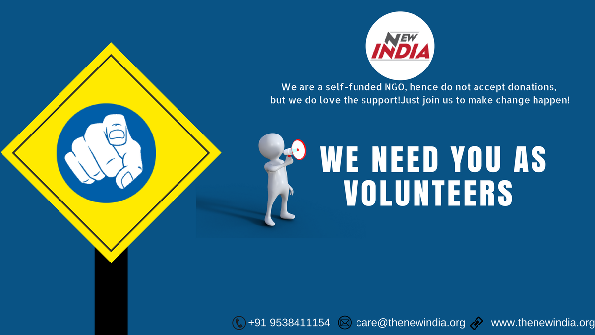 IAmTheNewIndia's tweet photo. We are in search of volunteers! for a social cause for PAN INDIA. New India is a self-funded NGO committed to women empowerment, Betterment of underprivileged children and quality healthcare in India.  #IAmTheNewIndia #socialcause #voluteer Join Us Now: https://t.co/Xe3ynkW7hL https://t.co/HcjmDdyoOt
