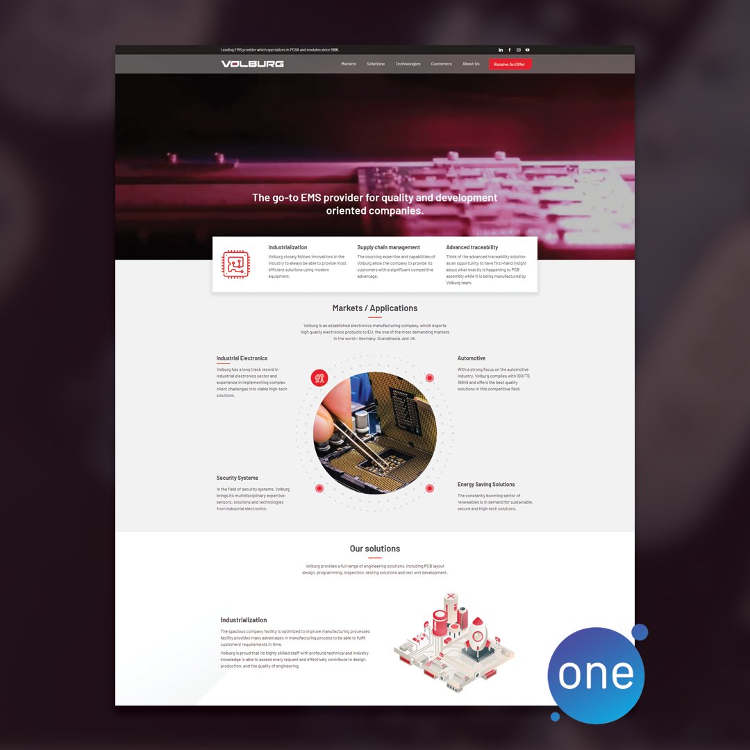 OneSpot_Agency's tweet photo. Volburg Ltd. is an Electronics #Manufacturing Services (EMS) Company, specializing in manufacturing of #electronic assemblies (PCBA) and #modules since 1996. 🤖 #Wordpress #website designed and developed by #AtOneSpot team. https://t.co/lhpQMayiAG