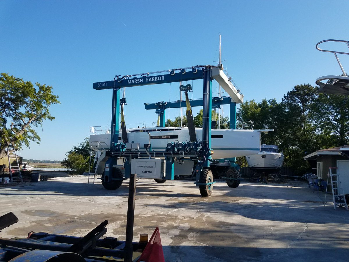 JeanneauAmerica's tweet photo. The very 1st U.S. built Sun Odyssey 440 has arrived to our dealer, #DunbarYachts in Georgia! #jeanneau #jeanneausail #sunodyssey440 #sailing #usbuilt https://t.co/01uVSeCR0S