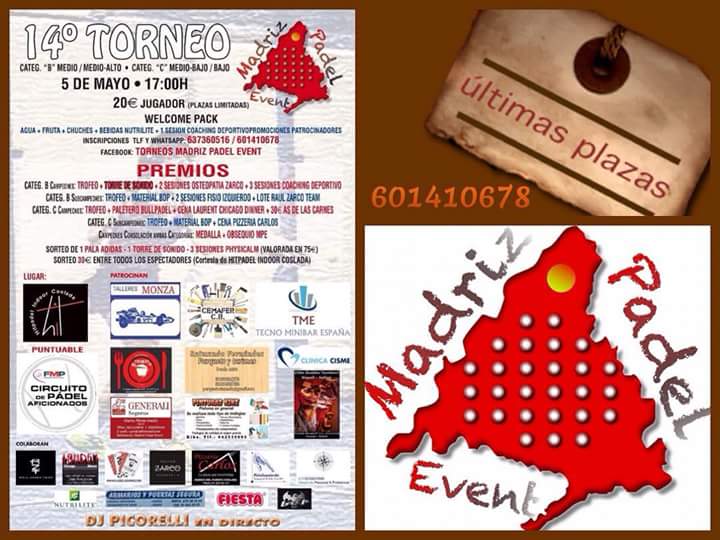 PabloRiegoBravo's tweet photo. Recta final...!!!
Últimas plazas para el torneo drl Sábado 5 de Mayo.
¿Te lo vas a perder.?
#madrizpadelevent
#wpt #fmp #torneodepadel #dj #madrid #coslada #hitpadel #cuentalo #amigos #buenambiente #padelon #atope #competicion #ultimasplazas https://t.co/PaX1Grxbiq