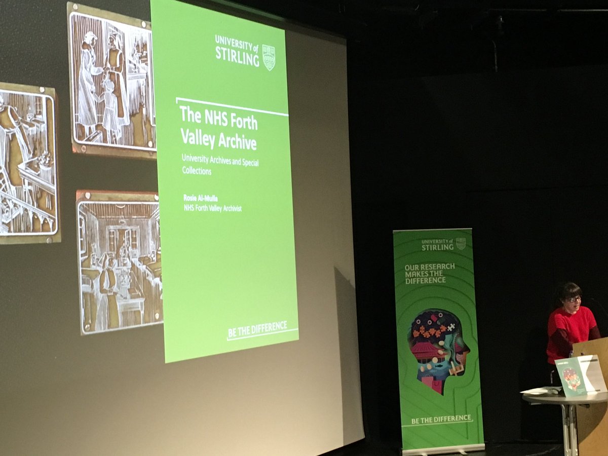 Stir_Research's tweet photo. Next up at #StirResWk #pechaKuch Rosie from LARS @isstirling to talk about researching with the NHS Forth Valley Archive @unistirarchives https://t.co/CiGUqFk1Ko