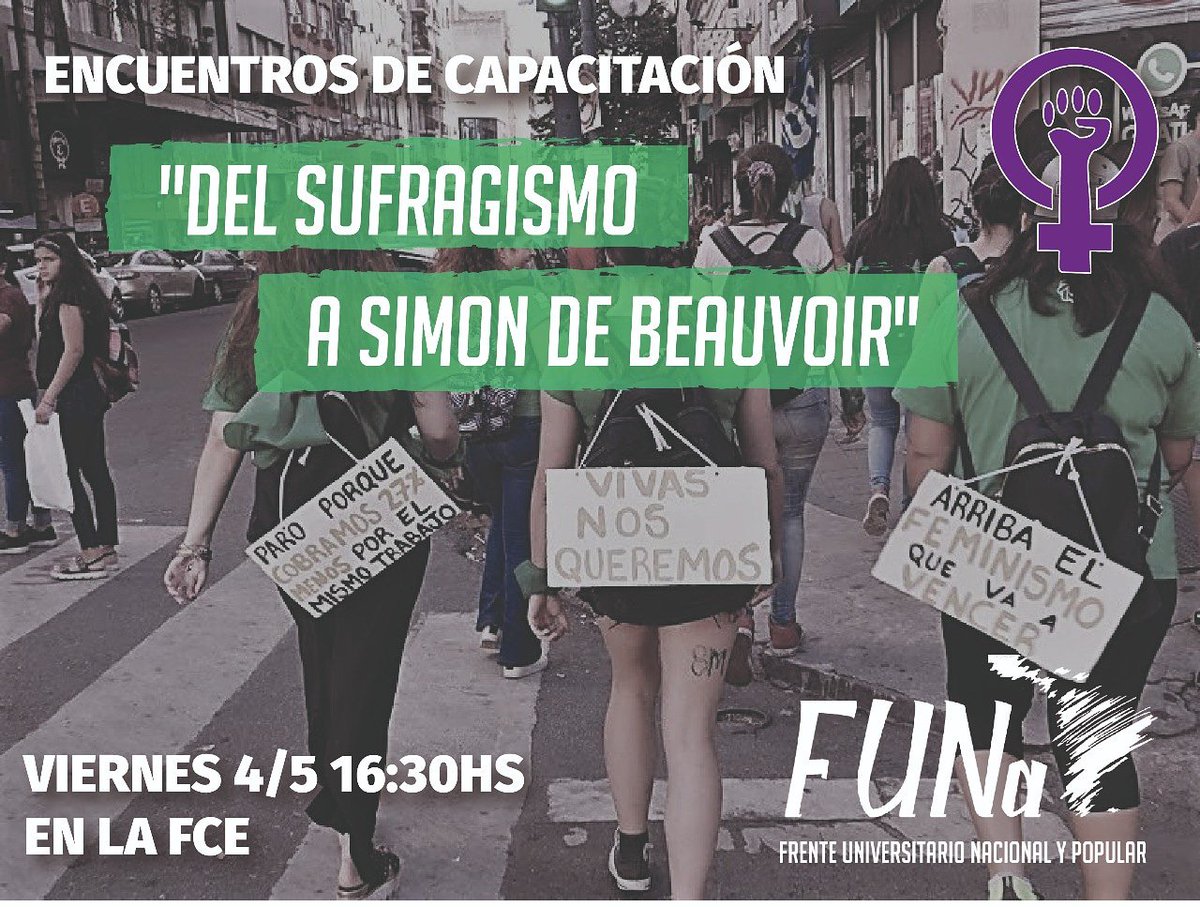 FUNaP_LP's tweet photo. DEL SUFRAGISMO A SIMON DE BEAUVOIR

Este viernes 04/05 a las 16:30hs lxs compañerxs de la @SumakKawsayFce estarán realizando el segundo encuentro de capacitación y reflexión para todxs.

Te esperamos!!
FUNaP- Vicepresidencia FULP https://t.co/GDQ6mijBD9
