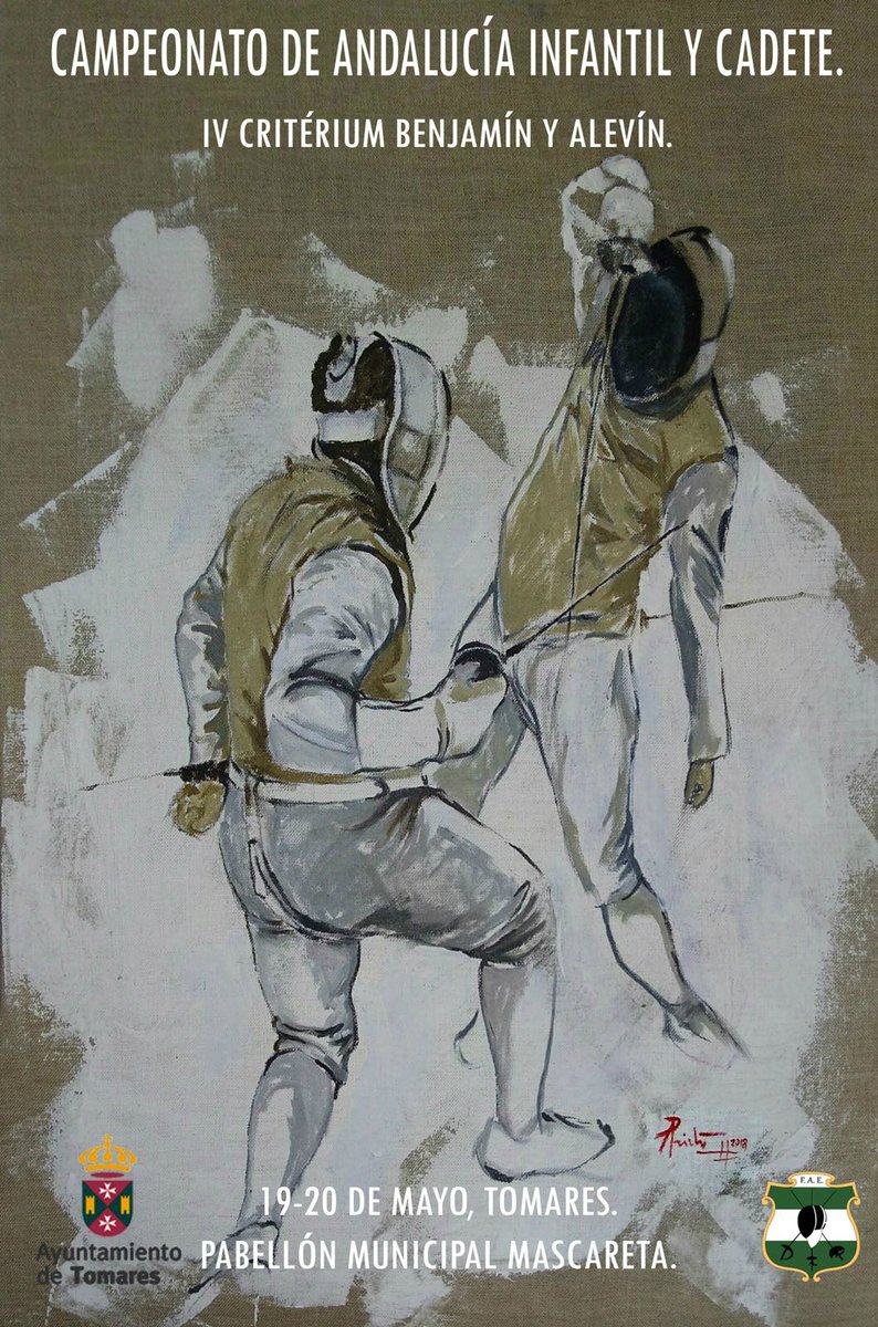 FAEsgrima's tweet photo. Convocatoria Campeonato de Andalucía de #esgrima Infantil y Cadete y IV Critérium Benjamín y Alevín. 19-20 mayo de 2018. Tomares, Sevilla. @Tomares_es #esgrima #fencing #escrime #scherma #fechten #florete #espada #sable https://t.co/oyTtI3j8Yh