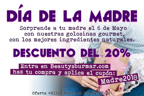 BurmarSweets's tweet photo. 20% de descuento en tu compra para el día de la madre en https://t.co/3OBshE6mmr

#DiaDeLaMadre #regala #golosinas #naturales #ecológicas #singluten #sinlactosa https://t.co/dUFokzitXe