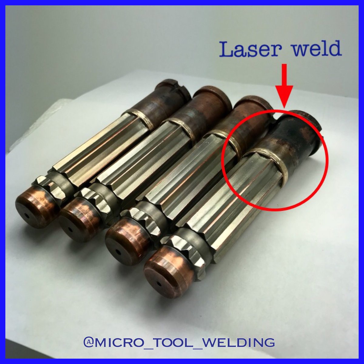 micro_tool_weld's tweet photo. Laser welded the parting line on copper alloy cores to prevent flashing.
#microtoolwelding #laserwelding #microlaserwelding #laserweldingsolutions #toolanddie #microwelding #precisionwelding #toolrepair #moldrepair #toolanddiewelding #moldwelding #toolwelding #toolmaking #welding https://t.co/nyyA5LO6Ta