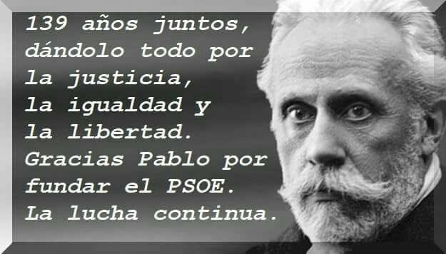 MarianoValeraP's tweet photo. Entre el 2 de mayo de 1879 y el 2 de mayo de 2018, el mundo ha cambiado. Las siglas del Partido Socialista Obrero Español forman parte de la historia del siglo XIX, del siglo XX y del siglo XXI.  https://t.co/Bk79gQ0pdW #139añosdesocialismo https://t.co/B9tCoONZuW