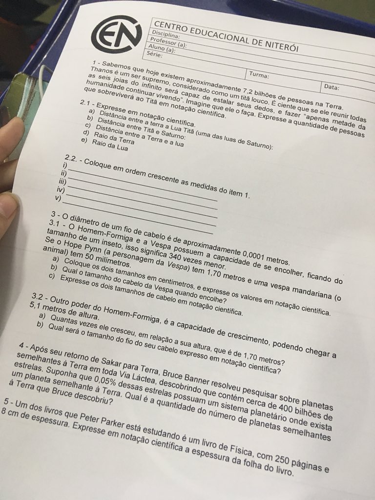 iamjulismelo's tweet photo. meu professor de matemática fez uma prova baseada em Guerra Infinita KKKKK https://t.co/SN3t2hkPJ5