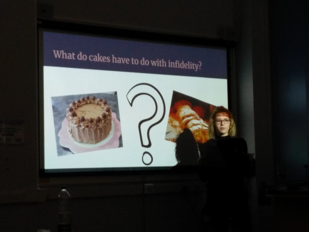 DMUHistory's tweet photo. MA History student Taylor Robinson's fascinating paper on 'Mocha Cakes and Strudels' at the @HUMSConference. @DMUEnglish @dmuleicester @HumanitiesDMU #DMUNarratives https://t.co/7zrgWjoZe5
