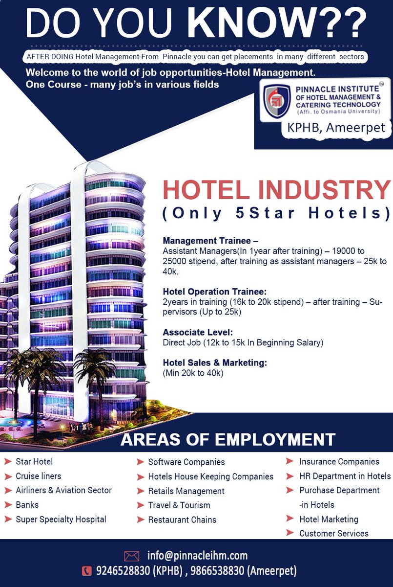 Pinnacle Institute בטוויטר A Hotel Management Course Will Help
