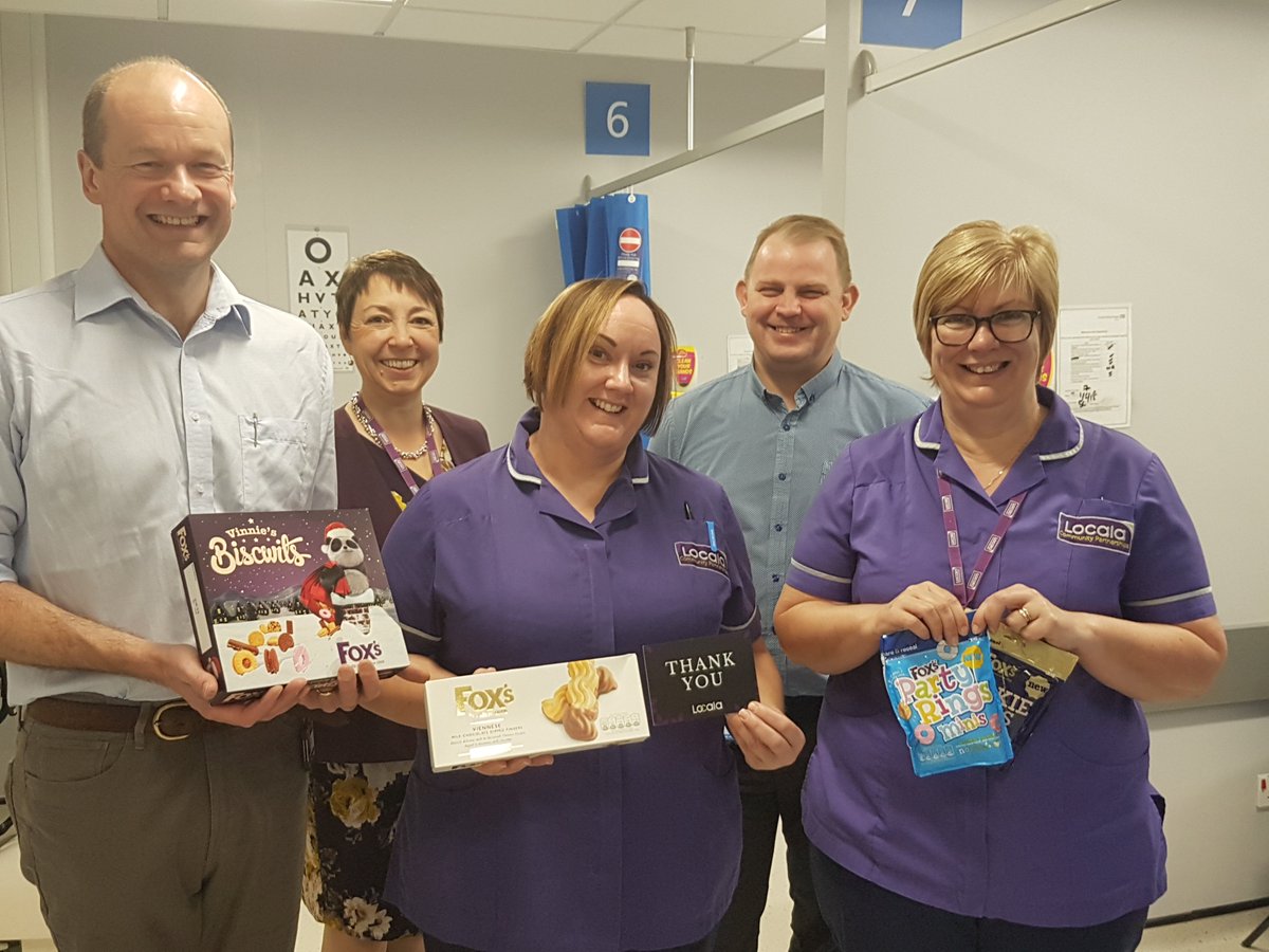 Our Chief Executive Karen Jackson has been with colleagues at Dewsbury Walk-in Centre - big thanks to <a href="/foxs_biscuits/">Fox's Biscuits</a> too for helping us organise biscuits for all our colleagues across Locala as part of a 'take a break' thank you for their hard work.