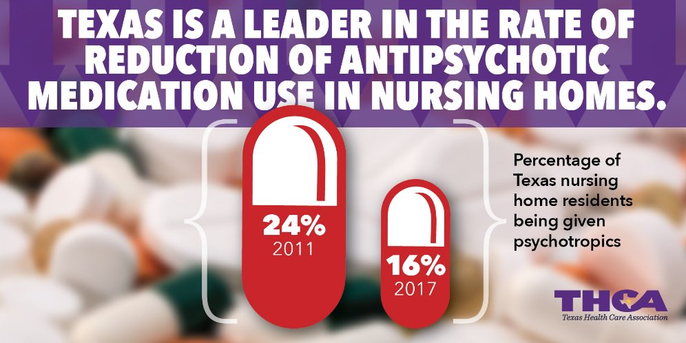 TXHCA's tweet photo. #LongTermCare facilities in Texas are making the reduction in use of antipsychotic medications a top priority: https://t.co/k5Q85sSOLz. #Commit2Care https://t.co/C7v4FlM4Rw