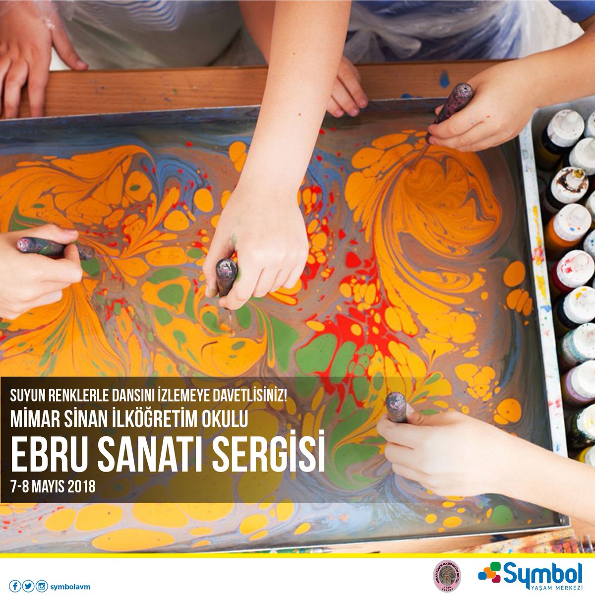 Mimar Sinan İlköğretim Okulu Ebru Sanatı Sergisi 7-8 Mayıs’ta Symbol Yaşam Merkezi’nde. 
Tüm Kocaeli halkı davetlidir!