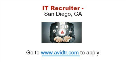 AVIDTR's tweet photo. New #itjob Click to #apply https://t.co/0dKipGgxFv #wednesday #wednesdaymotivation #JobSeekersWednesday #SanDiego https://t.co/DiDOsip3PN