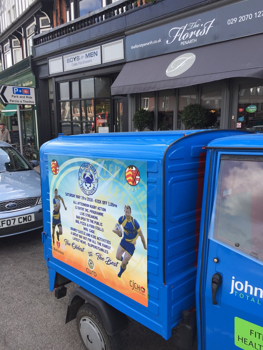 Enzo on publicity tour in Penarth advertising  <a href="/Old_Pens_RFC/">Official Old PensRFC</a> <a href="/OldPens7s/">Old Pens 7s</a> tournament May 19th. A great day out for all of the family