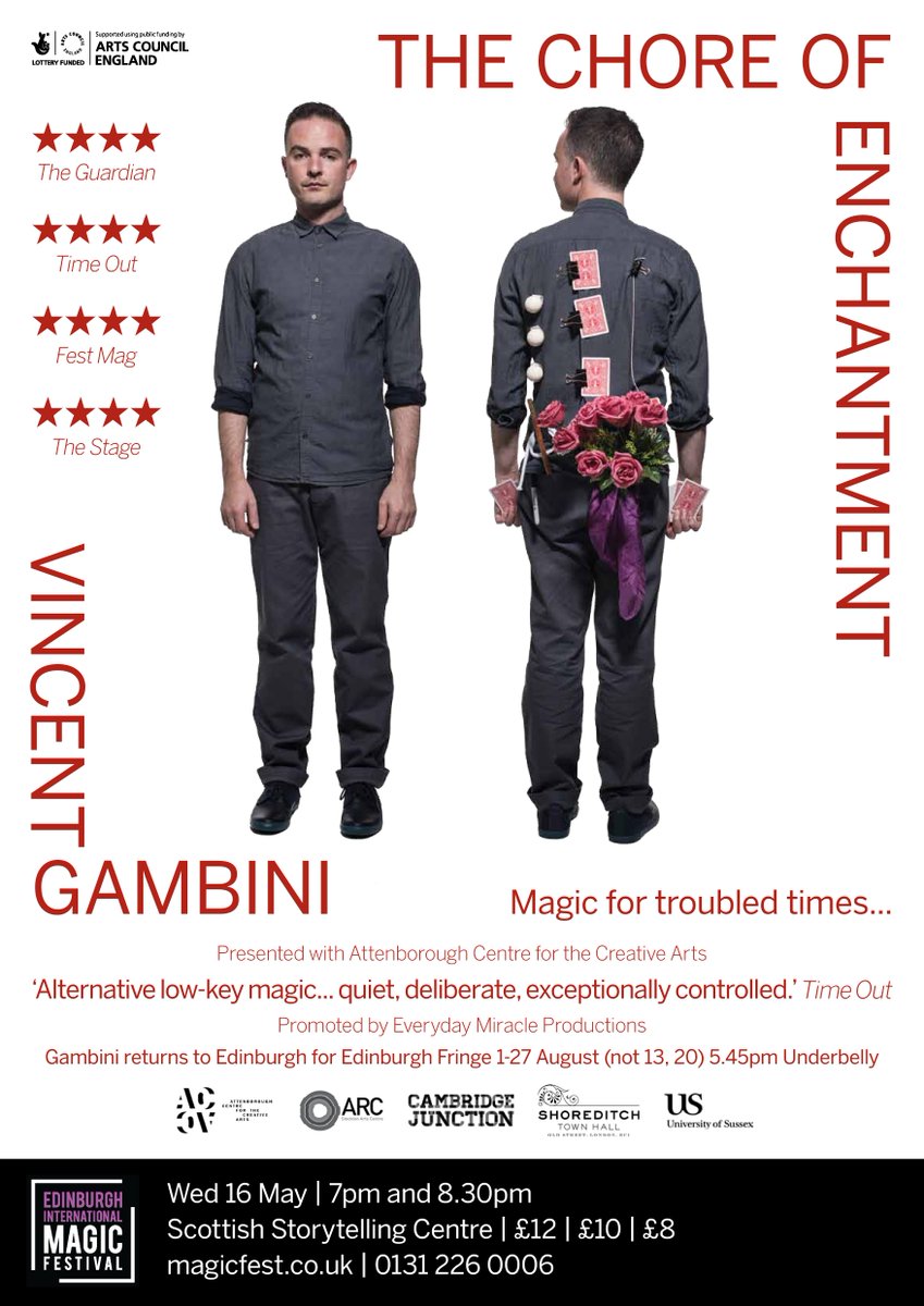 MagicFest's tweet photo. Combining jaw-dropping magic and a flair for the unspectacular, @Gambinimagic plays expertly with our understandings of illusion and theatre. Come and see his show The Chore of Enchantment at @ScotStoryCentre #EdMagicFest 

https://t.co/3n2j9D81QR https://t.co/LPKGXIsVb0