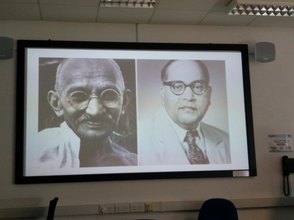 DMUHistory's tweet photo. Politics of representation: Gandhi and Ambedkar. Still a live topic being discussed by our MA History student Shehnaz Rawat at the @HUMSConference. #DMUNarratives https://t.co/DiEnF1MHt2