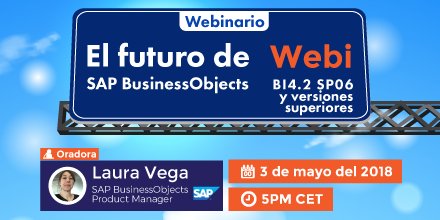 360Suite's tweet photo. Hey Spain, last chance to register for the #360Suite and @SAPAnalytics webinar presented by Laura Vega TOMORROW at 5 PM CEST. Learn all about the future of #SAP #WebIntelligence. Save your spot: https://t.co/UhE5HOSxWh  #UsersLoveWebi #Webi4Me https://t.co/H798CV9j2Q