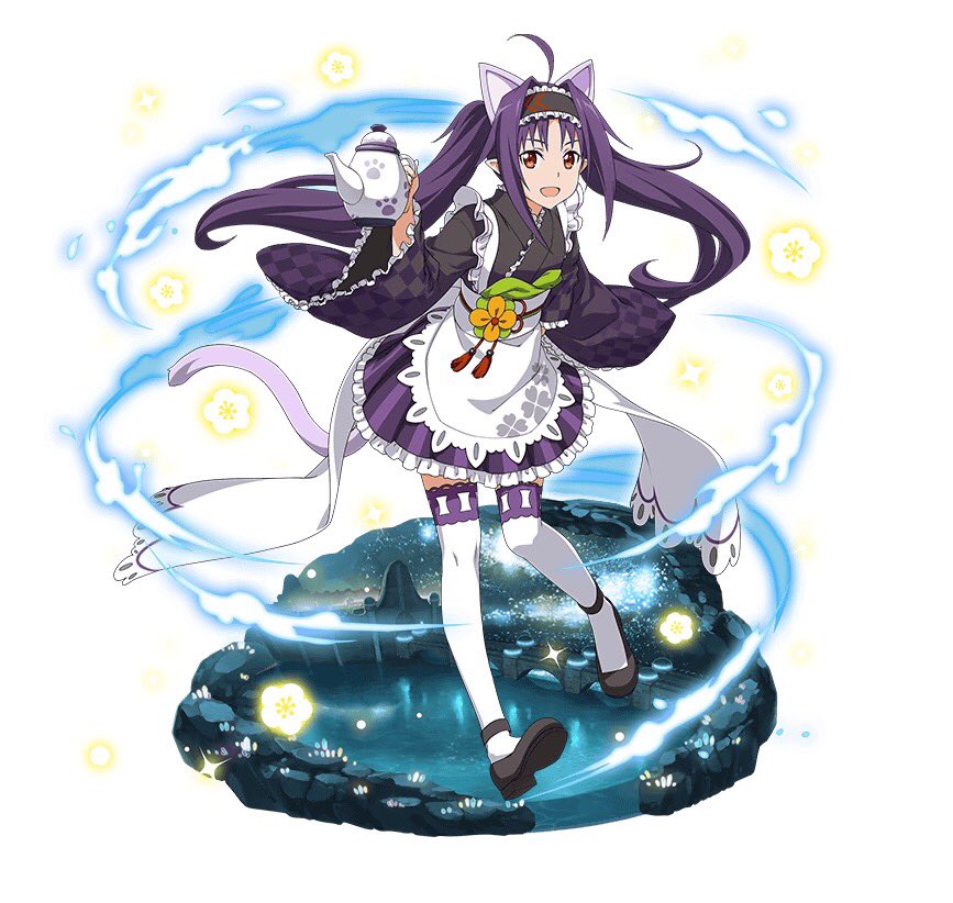 旋律零式 猫々和メイドガチャのキャラ単体の 今回も個人的にツッコミ ユウキ 属性絶大バフ 超大版すぐ出てきそう リーファ 超特strだ に 逃げろ アスナ Hp満タンであろう開幕時からめっちゃ強そうなapsで怖い シノン めっちゃかわいい ついす