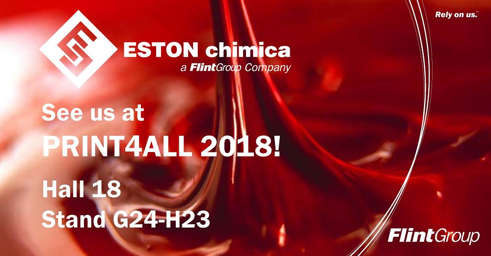 flinteresting's tweet photo. Attention WATER-BASED PRINTERS!  Eston Chimica invites YOU to visit our team at #PRINT4ALL.  Fiera Milano | Rho | May29-June1. Hall 18, Stand G24-H23. Learn more about the benefits of our partnership with Flint Group. Our team is ready to answer your questions!  #FlintGroupEvent https://t.co/UH6TIxiLMw