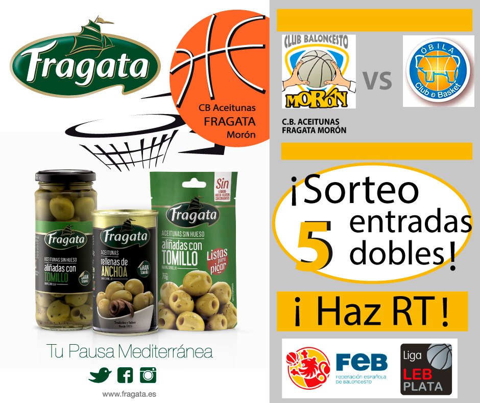 FragataES's tweet photo. ¡¡¡LLEGAN LOS PLAYOFFS AL ALAMEDA!!! ¿Quieres asistir al primero partido de los playoffs de #CBAceitunasFragata? Haz retuit y entra en el sorteo de 5 entradas dobles. ¡¡Tienes que asistir y animar!!! #LlenarElAlameda    
Bases legales - https://t.co/cgdLwfqLmg https://t.co/H2dXqPgVJ0