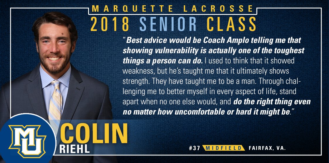 Some REAL responses from Colin. Do yourself a favor and take some time to read this Q&A with Colin Riehl. #CuraPersonalis #MenForOthers #WeAreMarquette

gomarquette.com/sports/m-lacro…