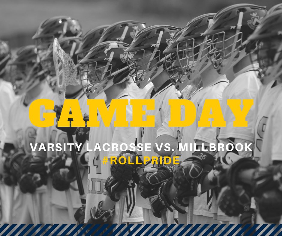 RollPrideLax's tweet image. The Pride travel to @millbrookschool for a 2:30 tilt! #rollpride #punchin #timetogotowork