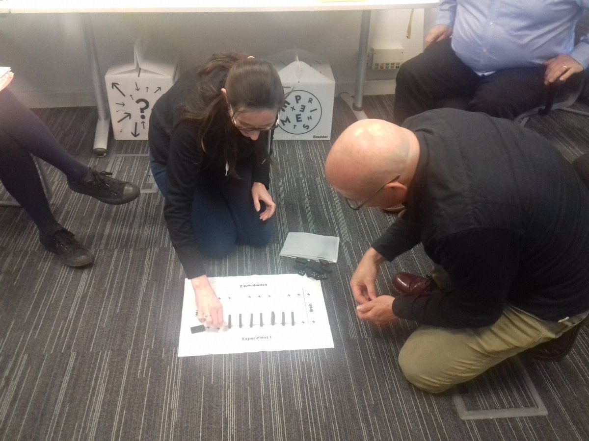 DigestingSci's tweet photo. Demonstrating walking and MS using dominoes #digestingscience https://t.co/ahHUfKM7kJ