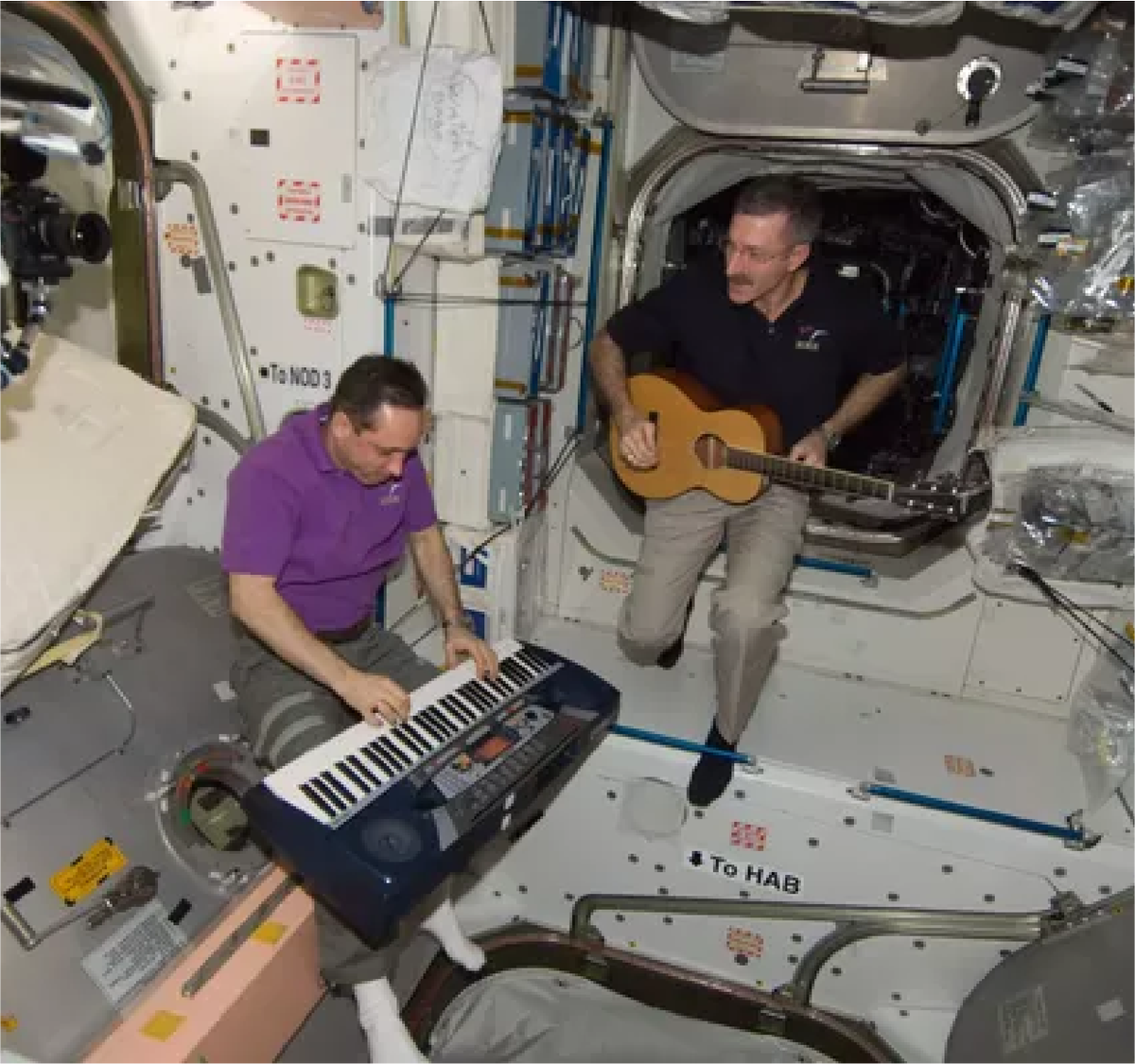 Fun times at the International Space Station! #Astronauts not only #research on ISS but spend time relaxing and bonding well with each other. Different group of people living and working together for the betterment of mankind!
#ISS #Space #music #Food #enjoylife #scienceisfun
