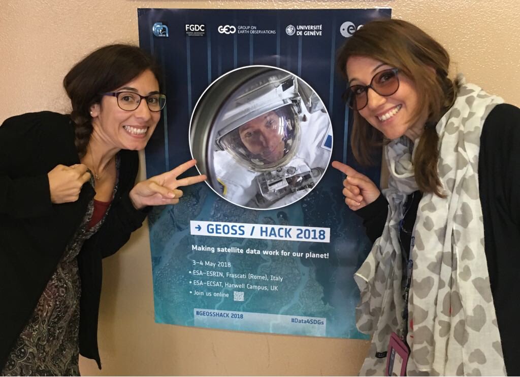 RemediaItalia's tweet photo. First day of #geosshack #ESRIN @GEOSEC2025 #GEOdata18 https://t.co/tY7jmn9EZr