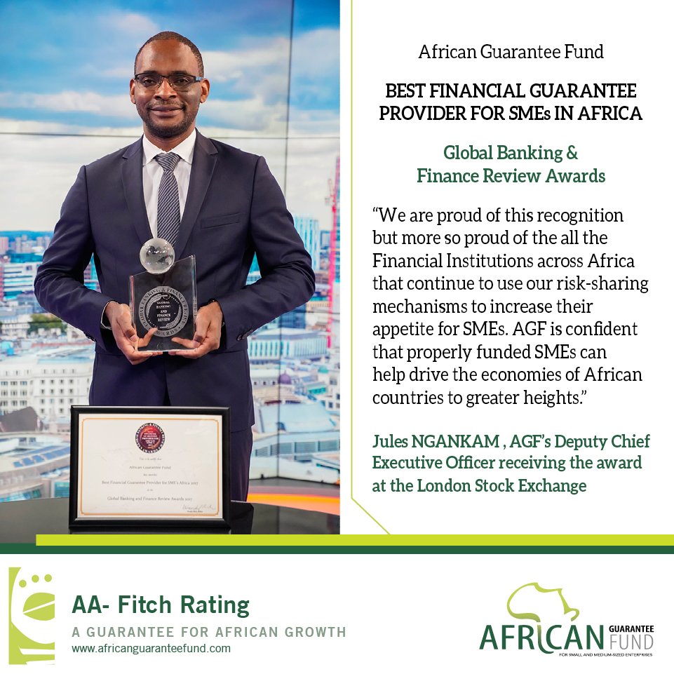 AGF_Group's tweet photo. We can't hold back the good news any longer. A win for us, A win for SMEs. A win for AFRICA! #AwardWinning #FinancialGuarantee #SMEs #Africa https://t.co/3c9MLIhzsE
