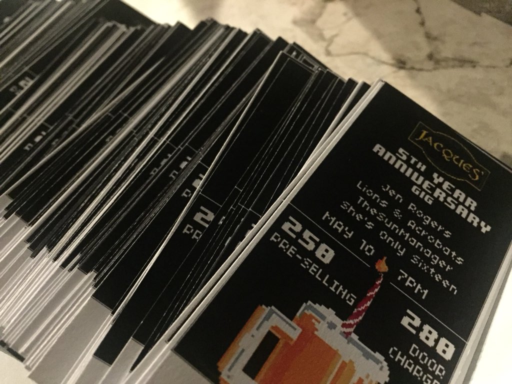 jacquesLB's tweet photo. Tickets for the 5th Anniv Gig now available at the counter dito sa pub!

P250 pre selling
P280 walk in (medyo duda ako na umabot pa sa walk in 🙂)

Very limited yung tickets po so get yours now

@LiveFor_TheHype @RedNinjaProd @gilidprod https://t.co/HIJRQQ4wWi