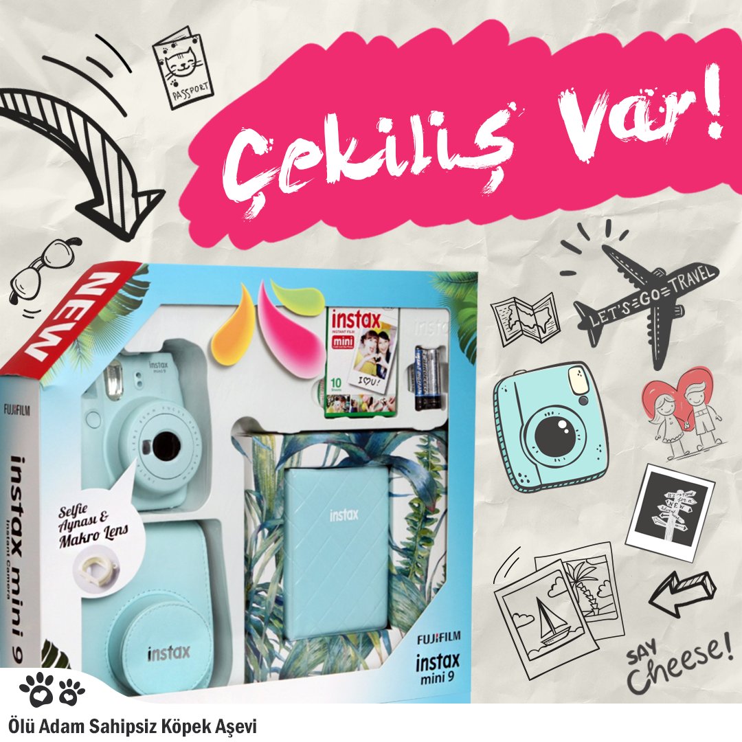 📸 Çekiliş var!
Görseldeki Fujifilm Instax Mini 9 fotoğraf makinesi setini aranızdan bir kişiye hediye ediyoruz.🎁
Yapmanız gerekenler;
🐾 <a href="/oluadamasevi/">ÜNAL NAFİZ HEKİM</a> hesabını takip etmek
🐾 Bu tweeti RT'lemek
Çekilişe son katılım 14 mayıs 23:59’dur. Kazanan 15 mayısta açıklanacaktır.🌷