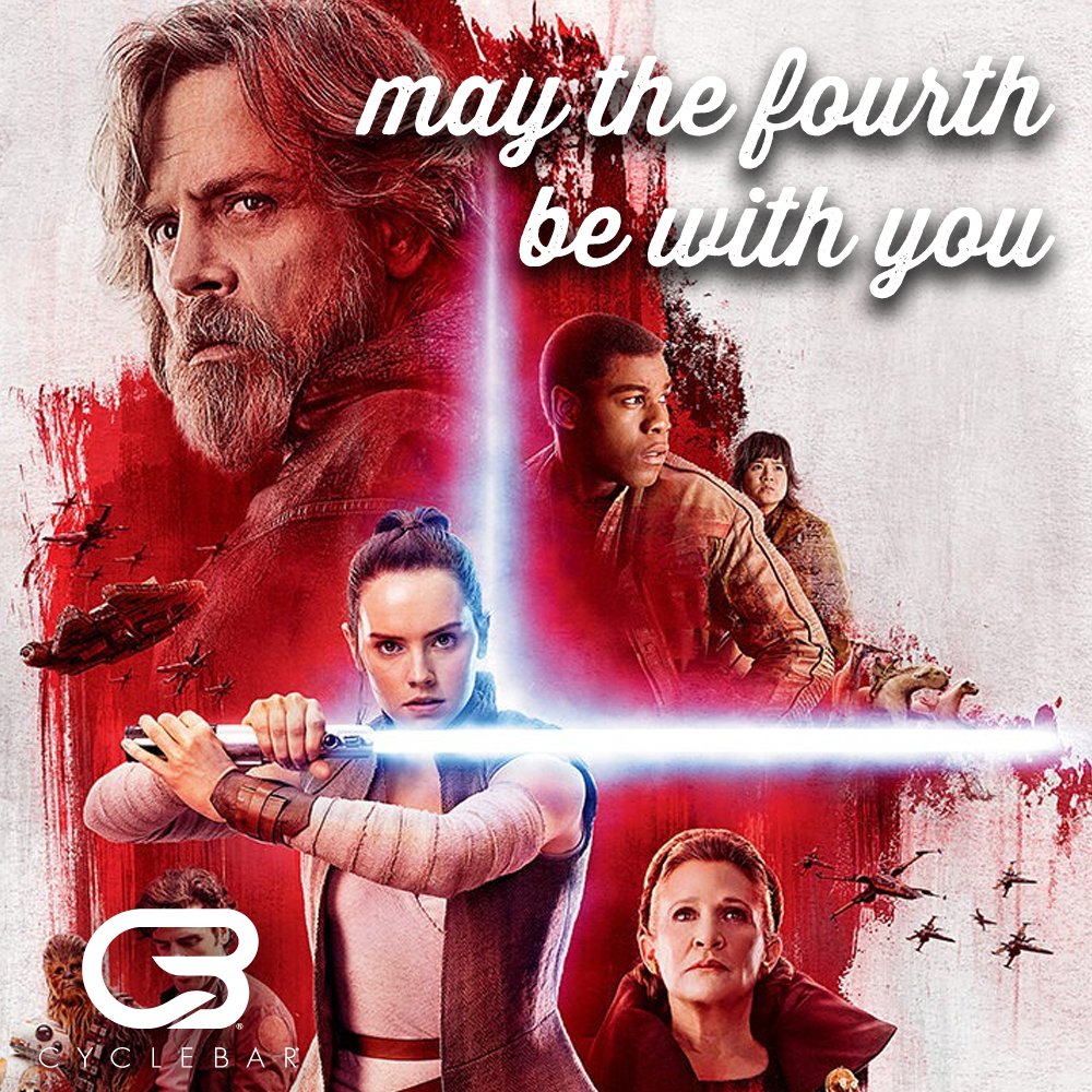 CycleBar_Troy's tweet photo. May the Fourth Be With You!  Wear Star Wars gear to a ride on the 4th to receive a free ride! #cyclebartroy https://t.co/ODUCem1aFA