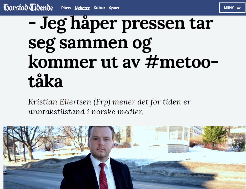 forsberg's tweet photo. Jeg ville nok også synes at pressen kunne skrevet litt færre #MeToo-saker dersom jeg seksuelt trakasserte trettenåringer da jeg var tjue. https://t.co/hm9xZ9hNZG